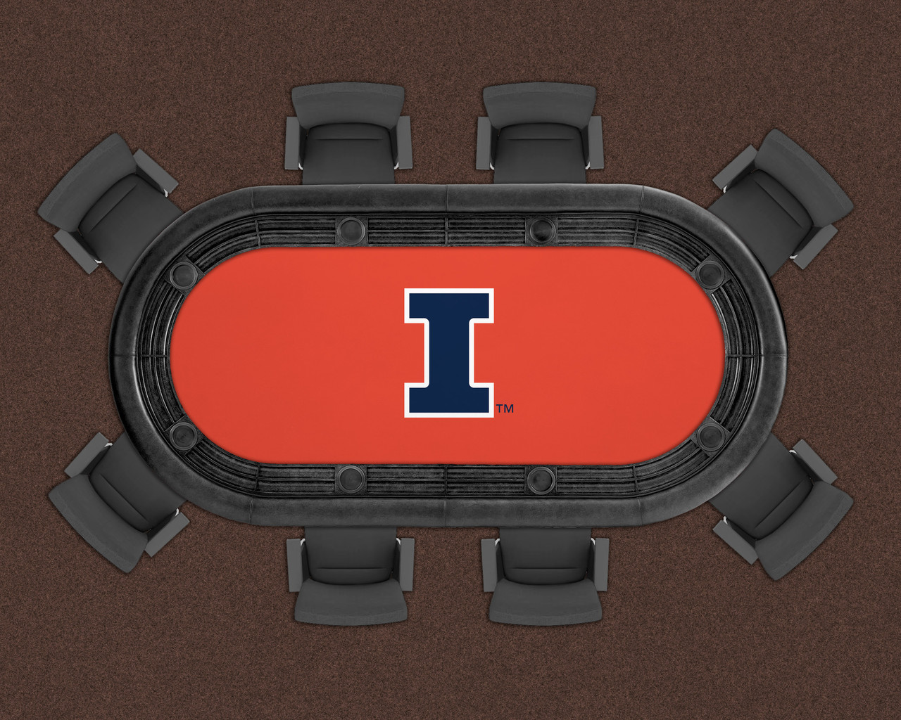 Illinois Fighting Illini 96" Texas Hold 'Em Game Table Felt