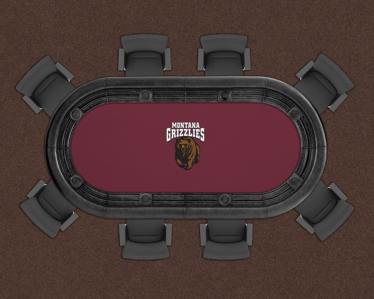 Montana Grizzlies 96" Texas Hold 'Em Game Table Felt