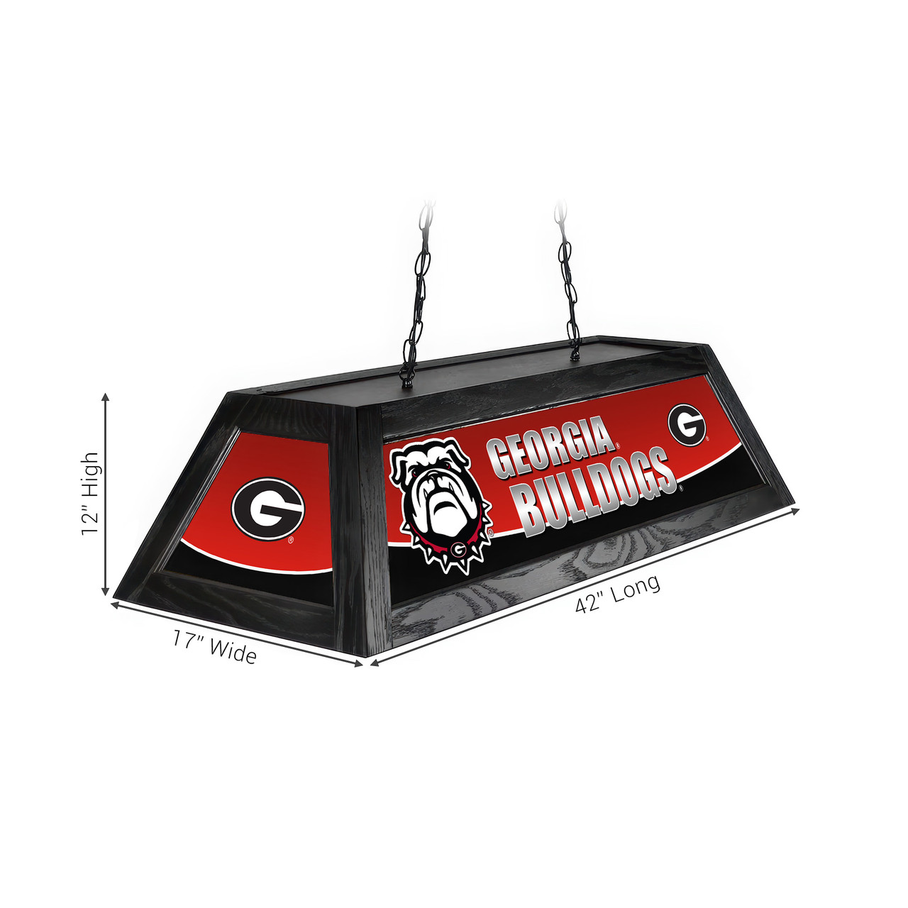 Georgia Bulldogs 42” Spirit Billiard Lamp – Black Frame