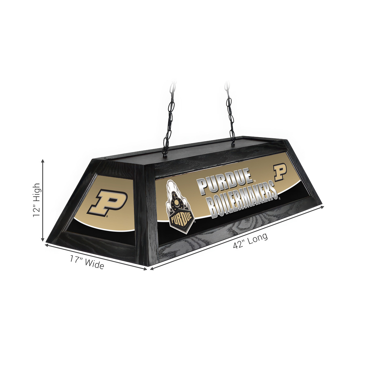 Purdue Boilermakers 42” Spirit Billiard Lamp – Black Frame