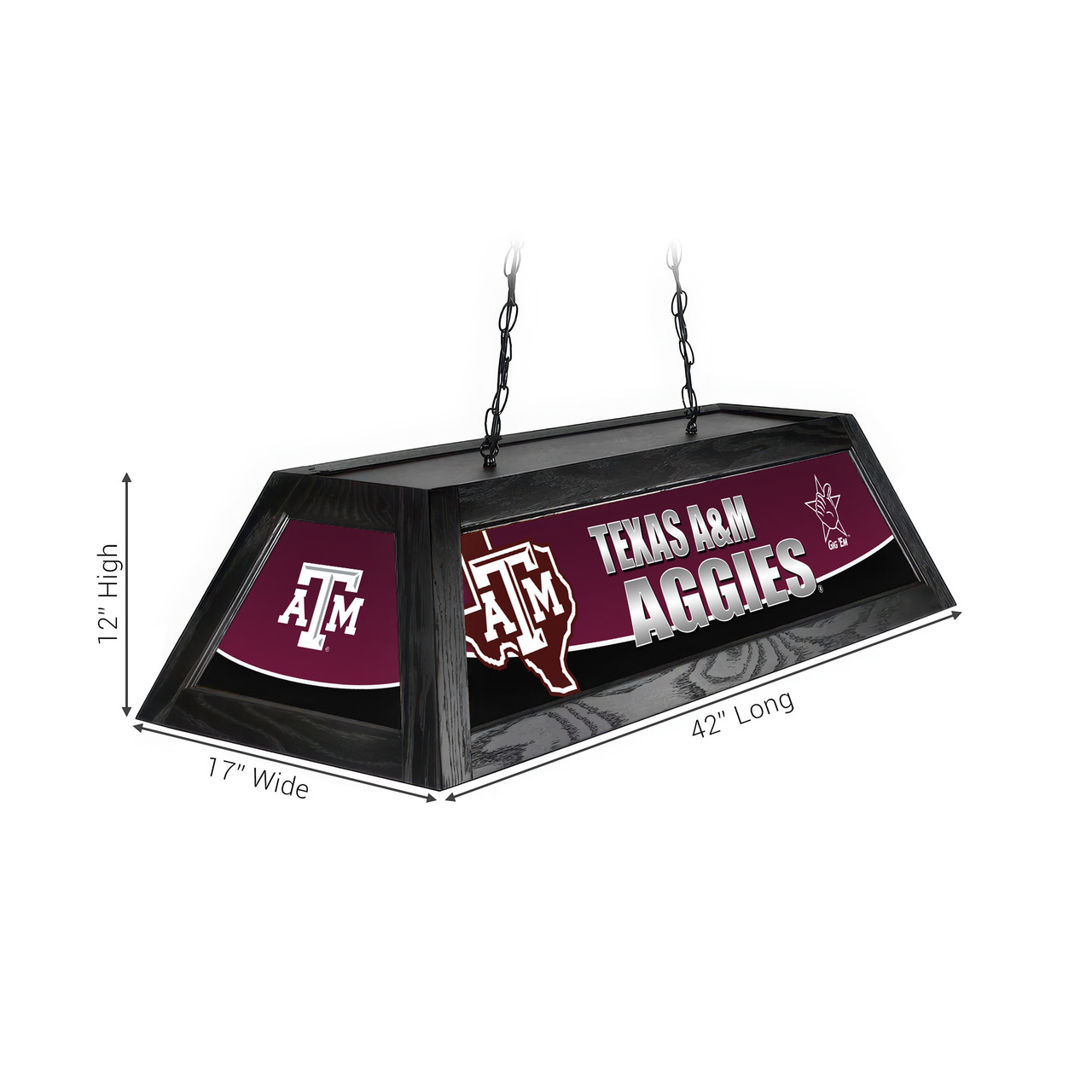 Texas A&M Aggies 42” Spirit Billiard Lamp – Black Frame