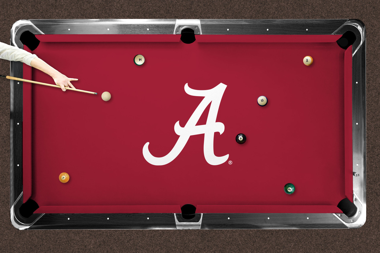 Alabama Crimson Tide 7'/8' Recreational Billiard Table Felt - Script A Logo