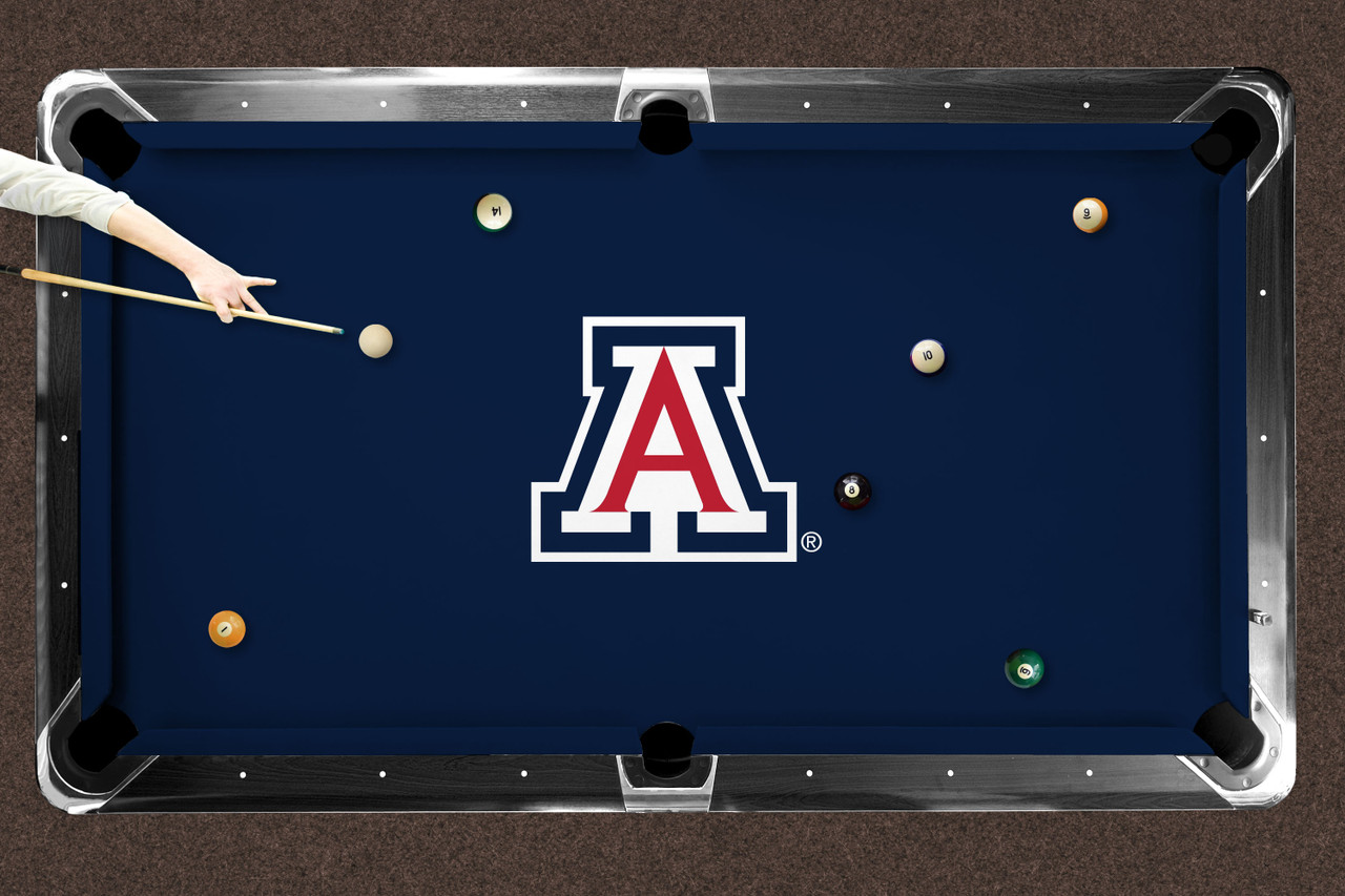 Arizona Wildcats 9' Recreational Billiard Table Felt - Classic A Logo on Blue