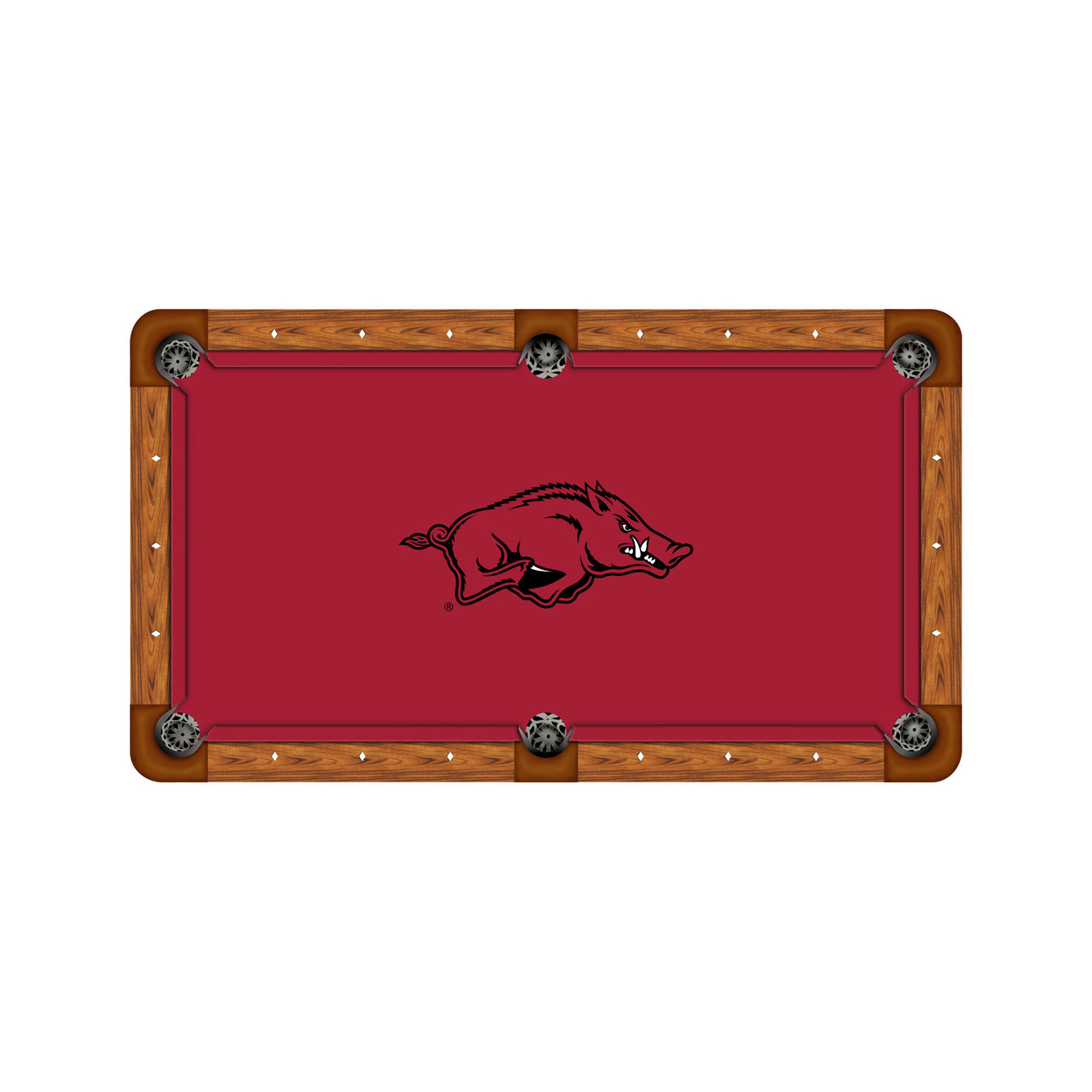 Arkansas Razorbacks 7'/8' Recreational Billiard Table Felt - Razorback Logo