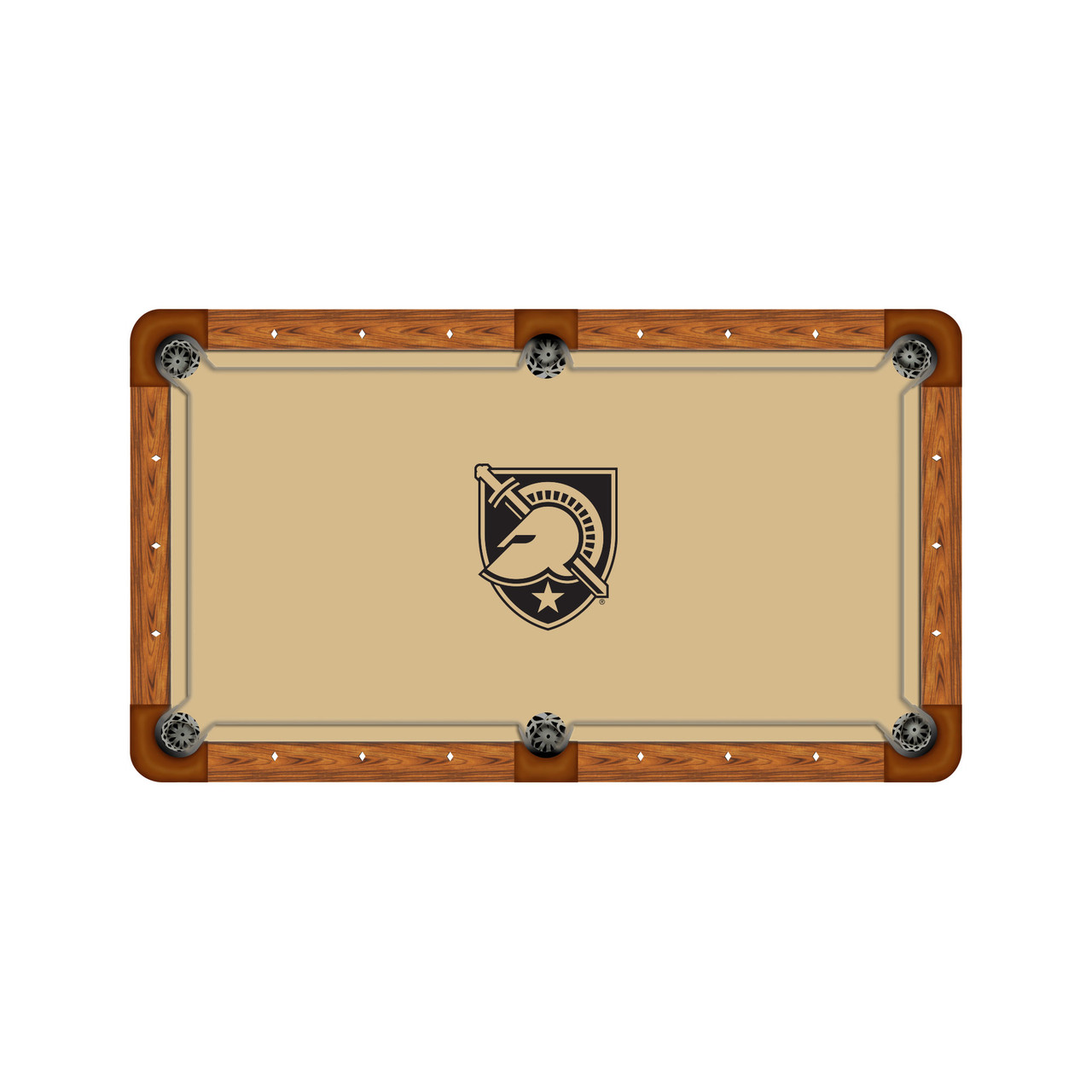 Army Black Knights 9' Recreational Billiard Table Felt - Shield Logo