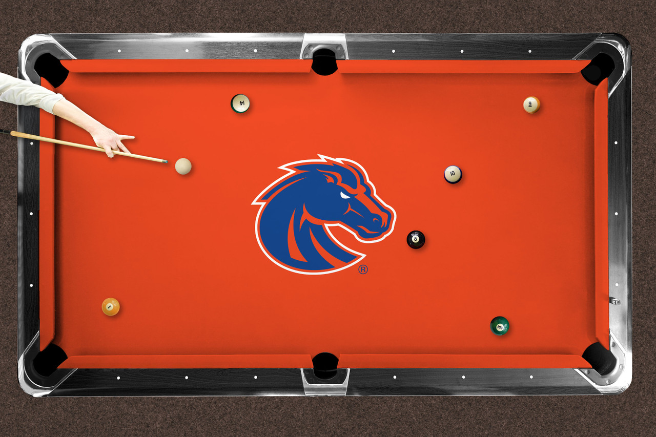Boise State Broncos 7'/8' Recreational Billiard Table Felt - Mascot on Orange