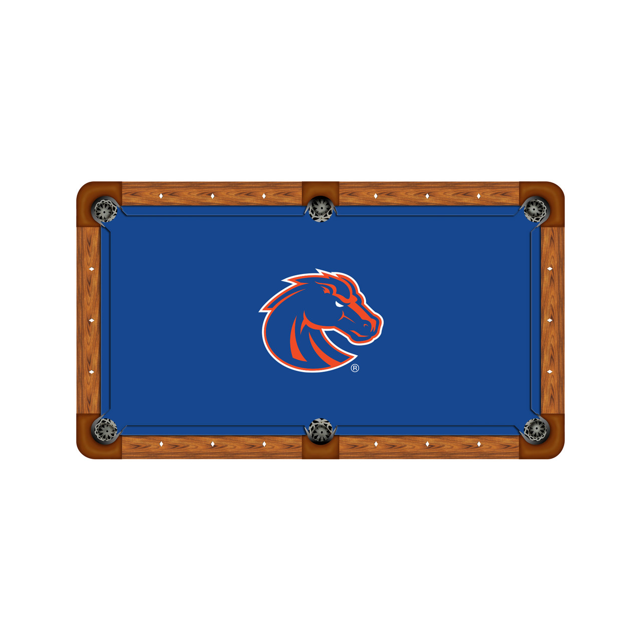 Boise State Broncos 9' Recreational Billiard Table Felt - Mascot on Blue