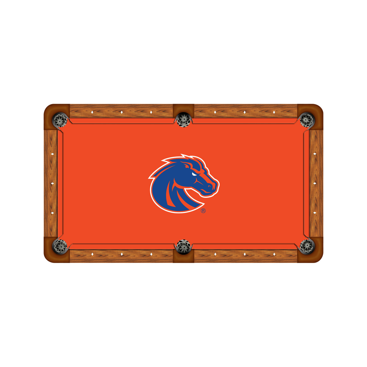 Boise State Broncos 9' Recreational Billiard Table Felt - Mascot on Orange