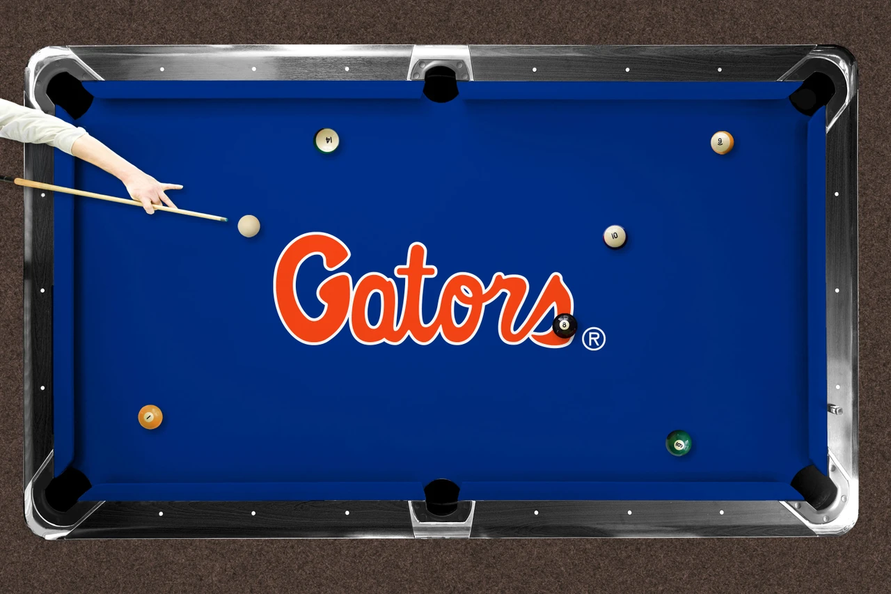 Florida Gators 9' Recreational Billiard Table Felt - Script Logo