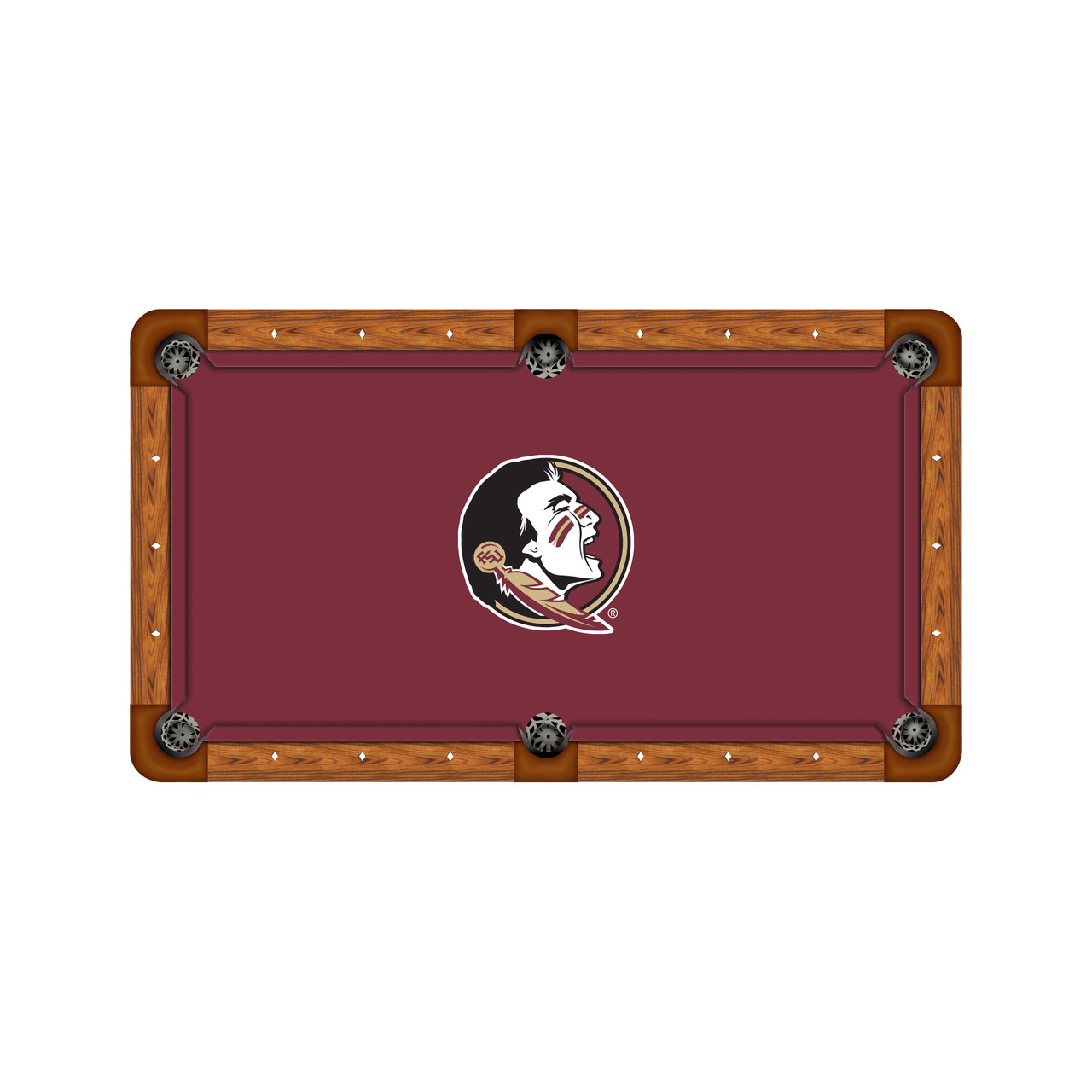 Florida State Seminoles 9' Recreational Billiard Table Felt - Mascot on Garnet