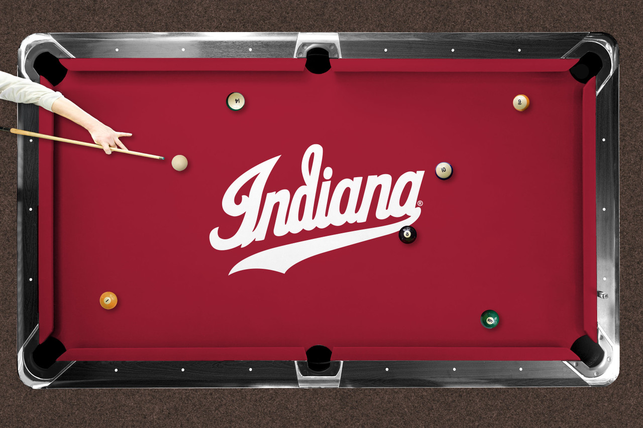 Indiana Hoosiers 7'/8' Recreational Billiard Table Felt - Script Logo
