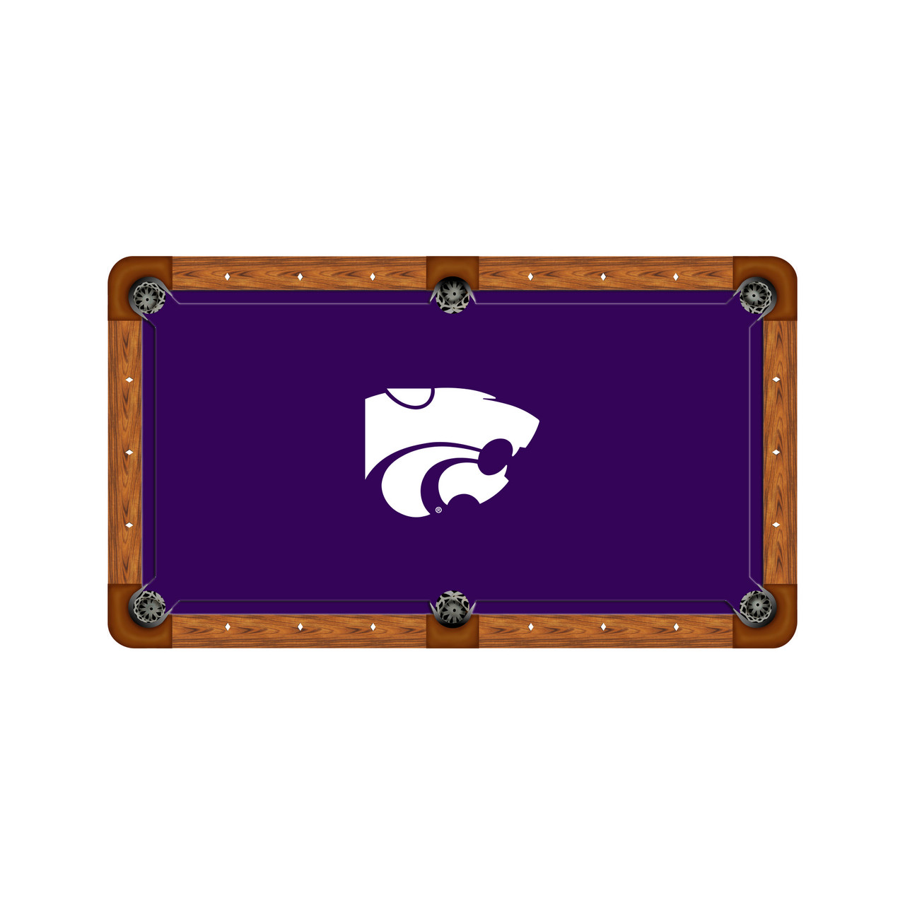 Kansas State Wildcats 9' Recreational Billiard Table Felt - Mascot on Purple