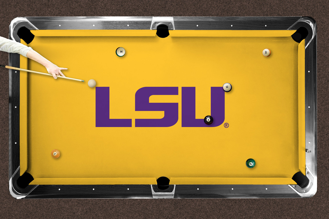 LSU Tigers 9' Recreational Billiard Table Felt - Text Logo