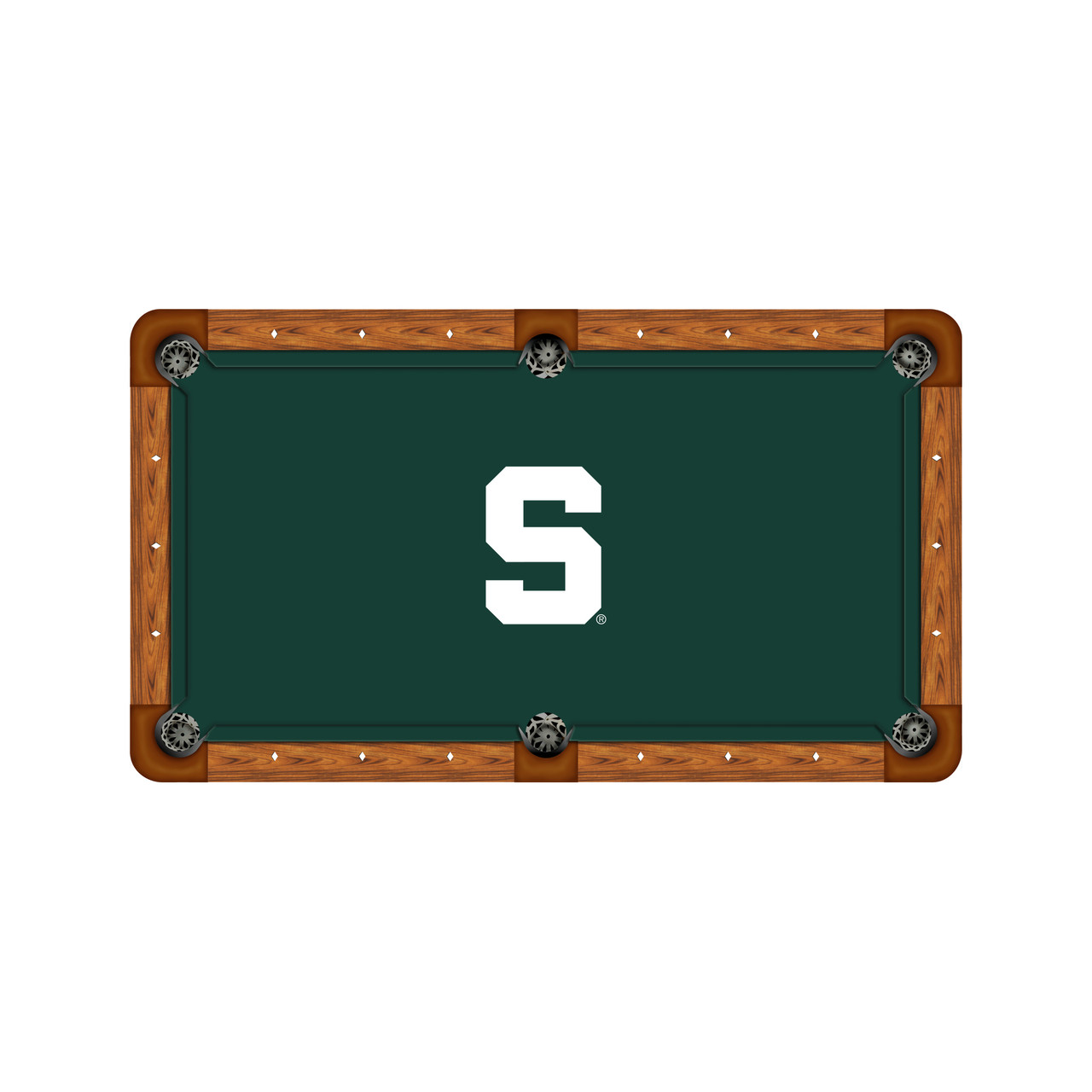 Michigan State Spartans 7'/8' Recreational Billiard Table Felt - Block S
