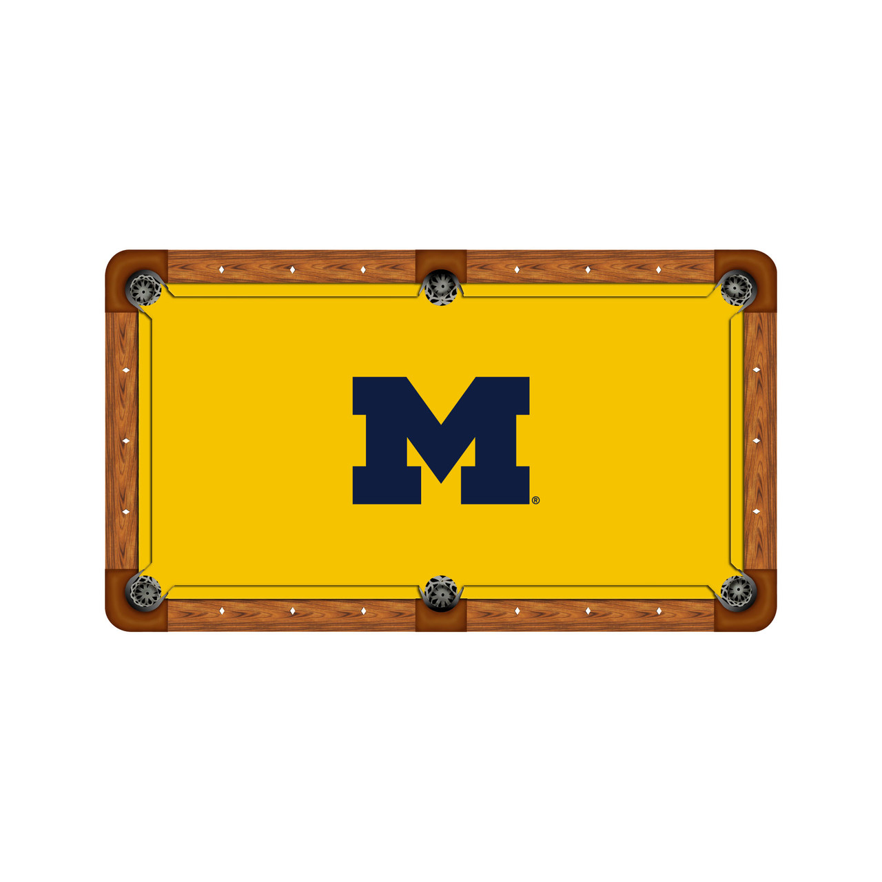 Michigan Wolverines 9' Recreational Billiard Table Felt - M Logo on Maize