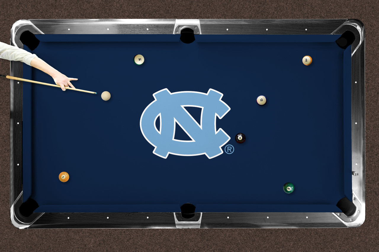 North Carolina Tar Heels 7'/8' Recreational Billiard Table Felt - Logo on Navy