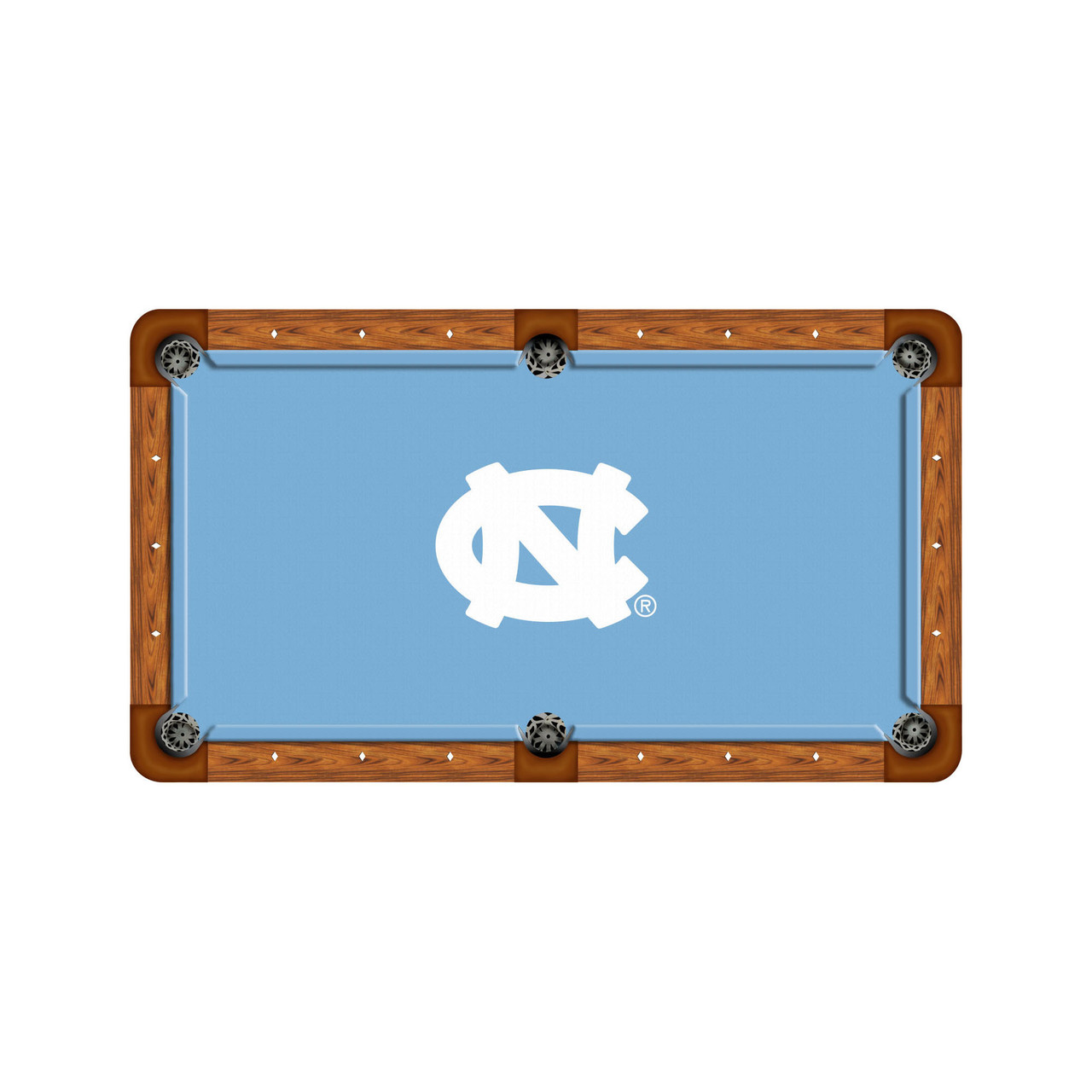 North Carolina Tar Heels 7'/8' Recreational Billiard Table Felt - Logo on Sky Blue