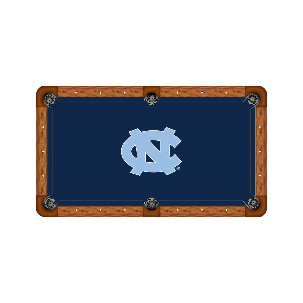 North Carolina Tar Heels 9' Recreational Billiard Table Felt - Logo on Navy