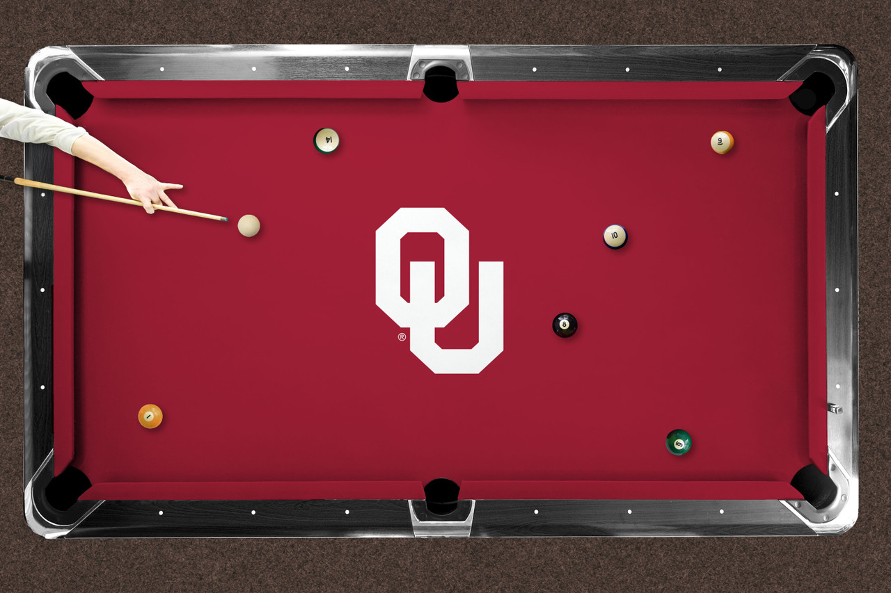 Oklahoma Sooners 7'/8' Recreational Billiard Table Felt - OU Logo