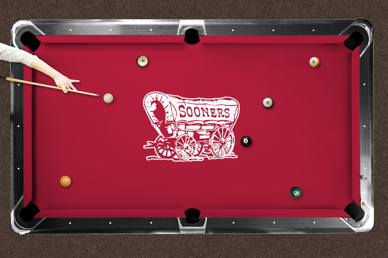 Oklahoma Sooners 7'/8' Recreational Billiard Table Felt - Sooner Schooner