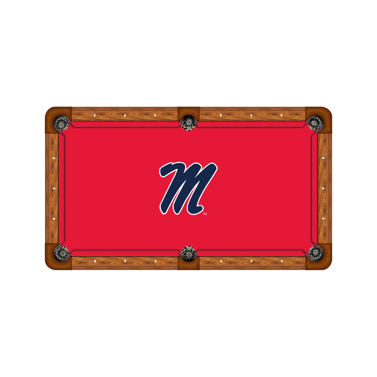 Ole Miss Rebels 7'/8' Recreational Billiard Table Felt - Script M Logo