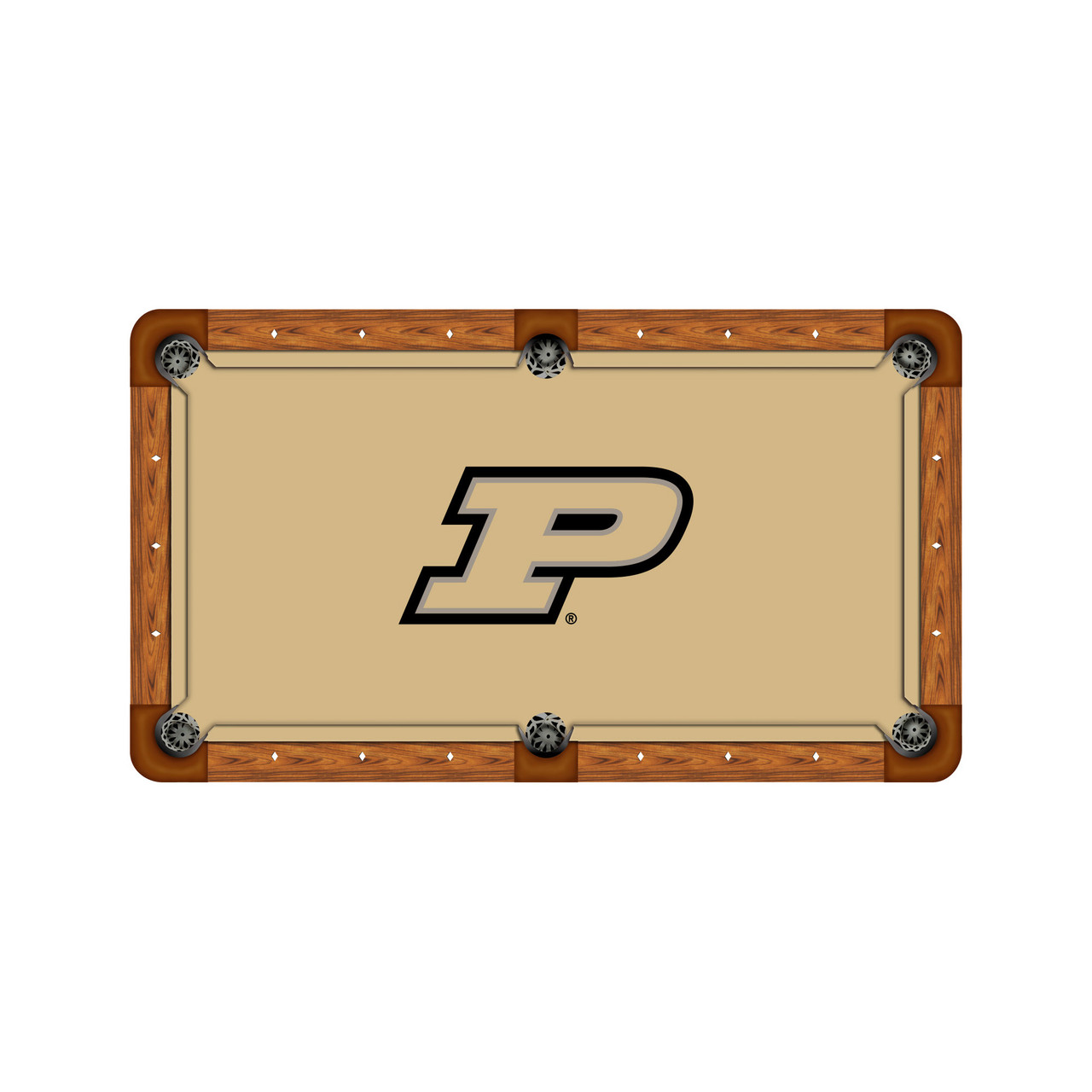 Purdue Boilermakers 7'/8' Recreational Billiard Table Felt - P Logo