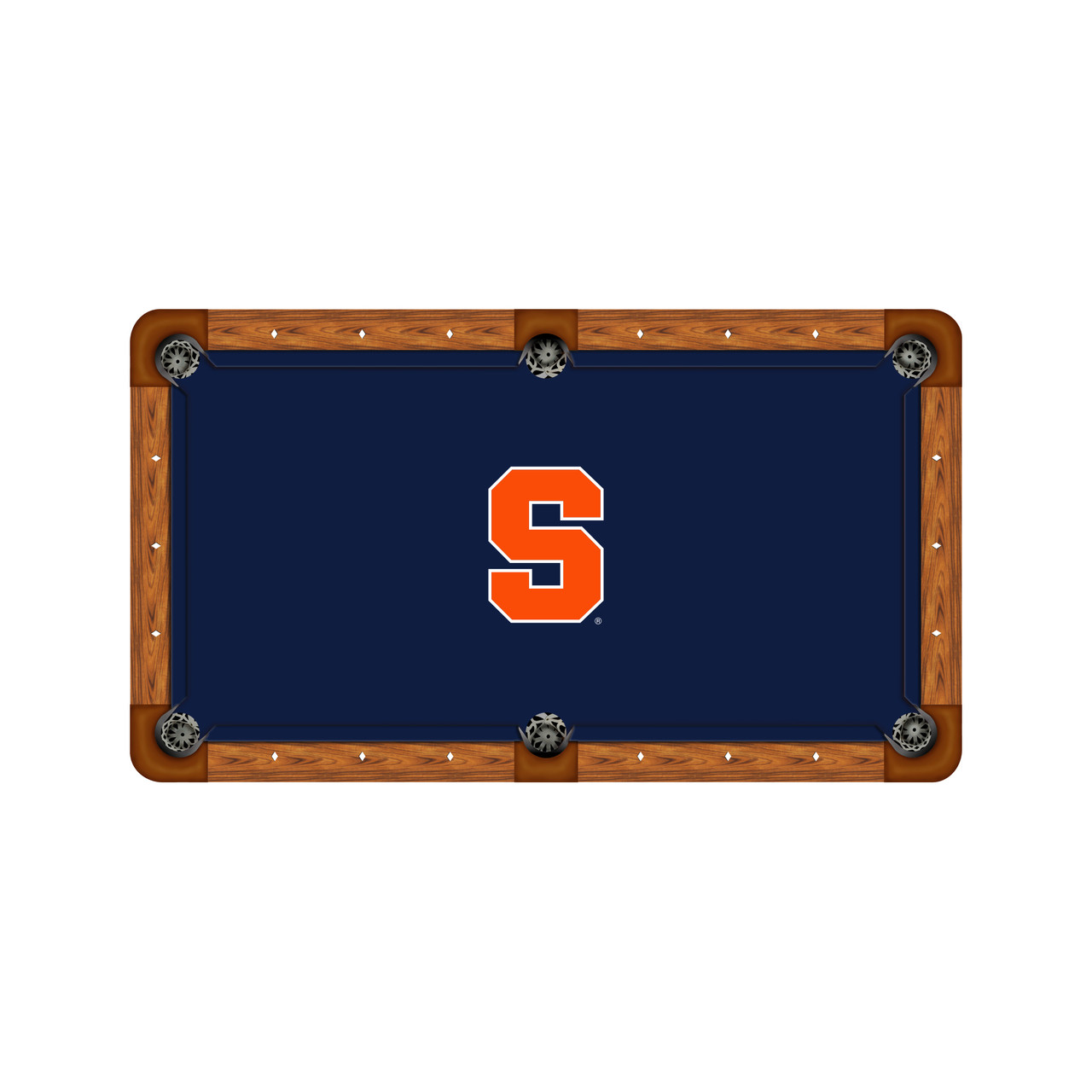 Syracuse Orange 7'/8' Recreational Billiard Table Felt - Block S on Navy