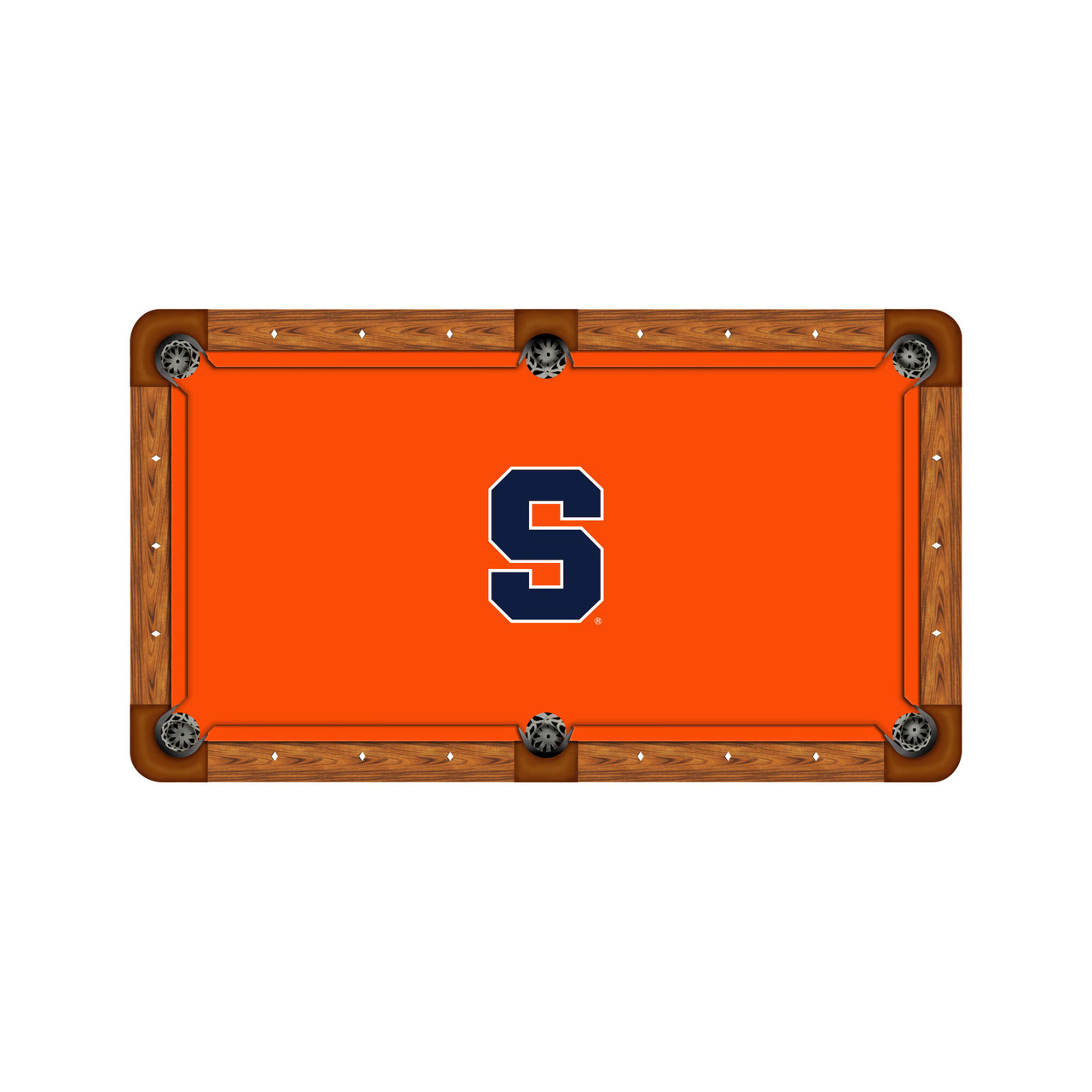 Syracuse Orange 7'/8' Recreational Billiard Table Felt - Block S on Orange