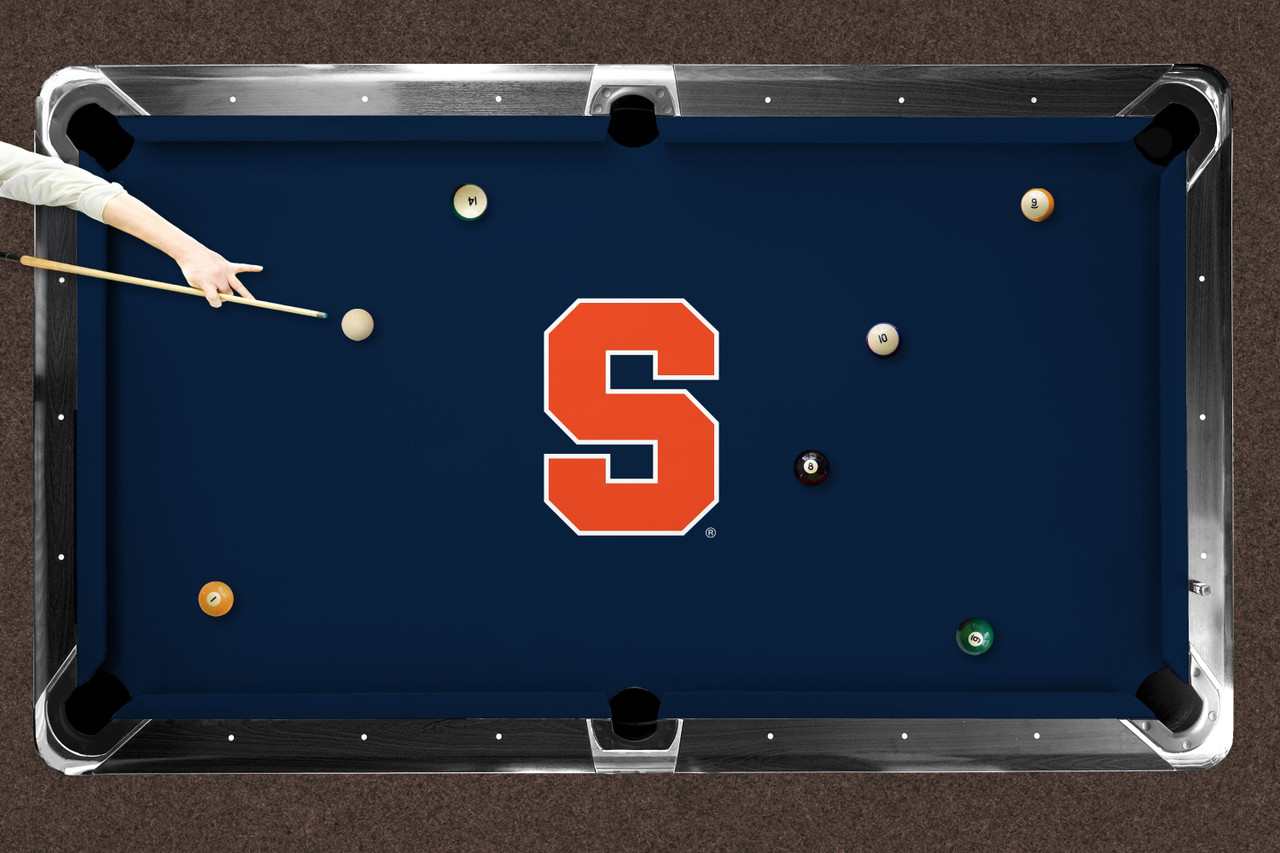Syracuse Orange 9' Recreational Billiard Table Felt - Block S on Navy