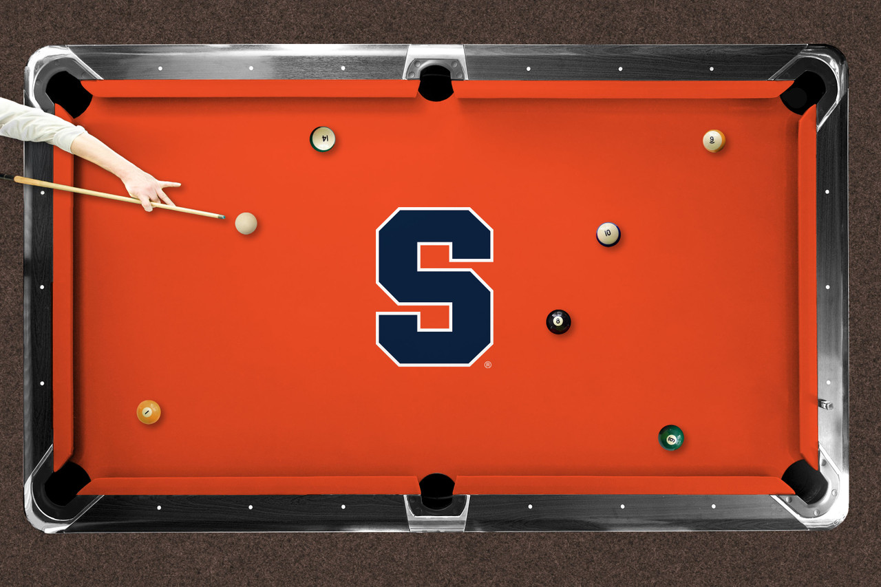 Syracuse Orange 9' Recreational Billiard Table Felt - Block S on Orange
