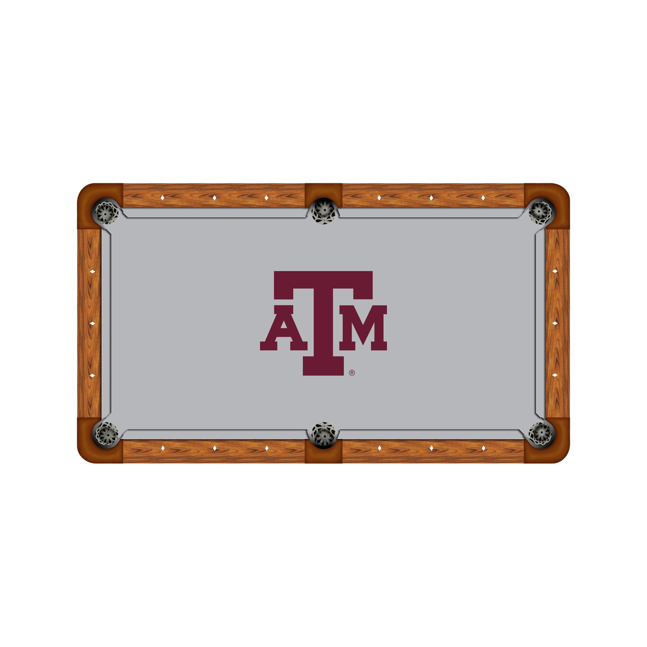 Texas A&M Aggies 7'/8' Recreational Billiard Table Felt - Logo on Gray