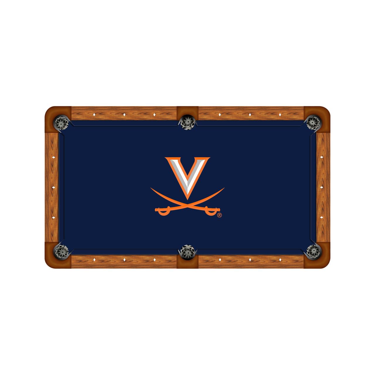 Virginia Cavaliers 7'/8' Recreational Billiard Table Felt - Logo on Navy