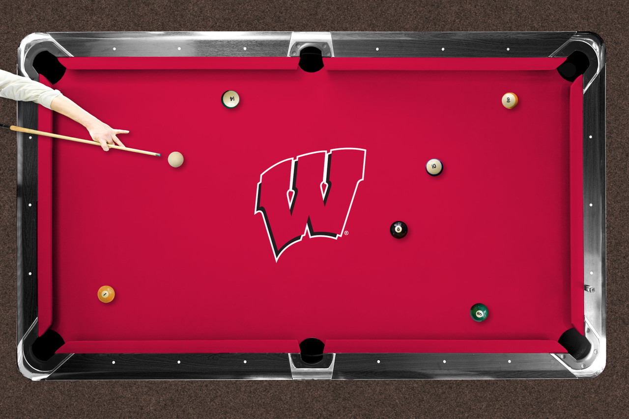 Wisconsin Badgers 9' Recreational Billiard Table Felt - W Logo