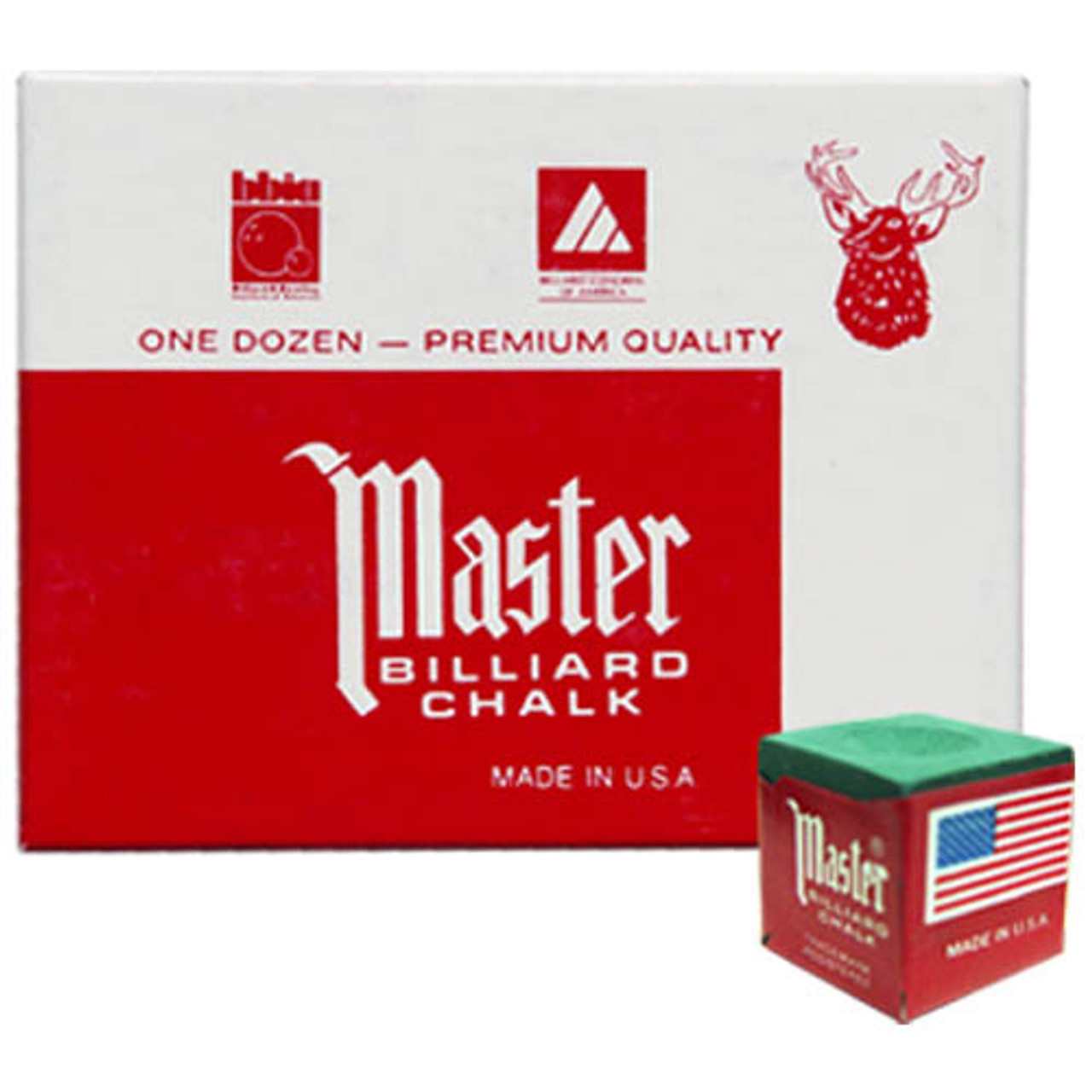 Masters Pool Cue Chalk, Green 2-Pack