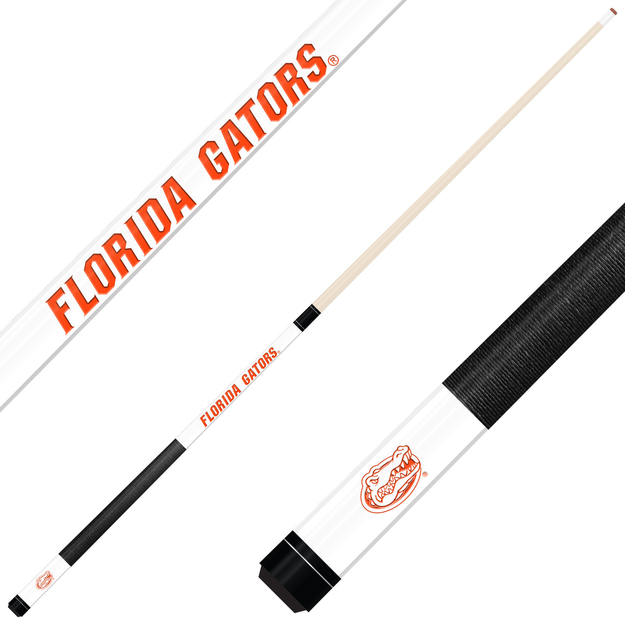 Florida Gators Custom Engraved White Billiard Cue - Orange