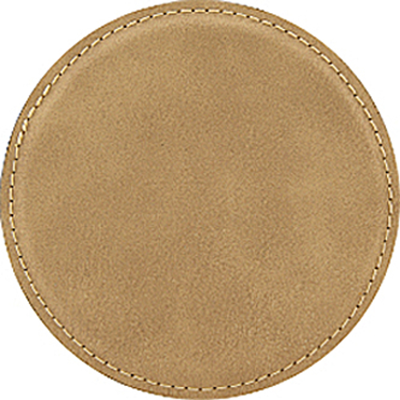 Custom Laser Engraved Round Leatherette Coaster- Light