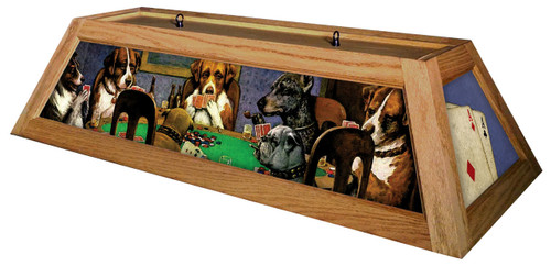 Poker Dogs Table Light Oak Frame