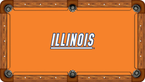 Illinois Fighting Illini 8 foot Custom Pool Table Felt