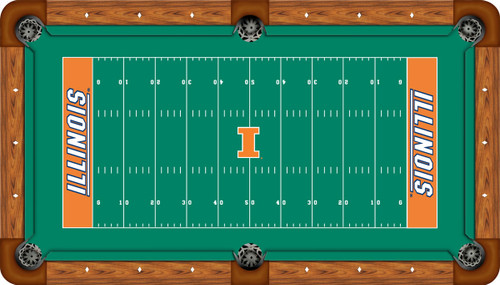 Illinois Fighting Illini 9 foot Custom Pool Table Felt