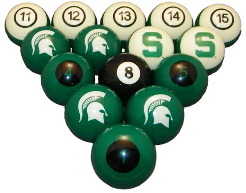 Michigan State Spartans Numbered Billiard Ball Set