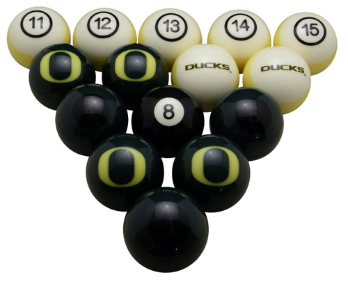 Oregon Ducks Numbered Billiard Ball Set