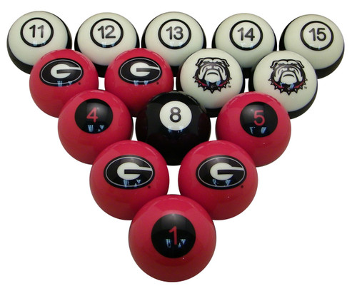 Georgia Bulldogs Numbered Billiard Ball Set