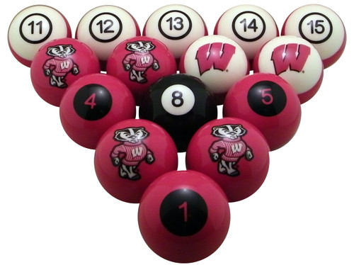 Wisconsin Badgers Numbered Billiard Ball Set