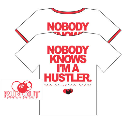 "Not A Hustler" Ringer T-Shirt, White