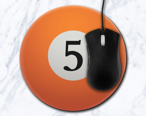 Five Ball 8 inch Round Mousepad