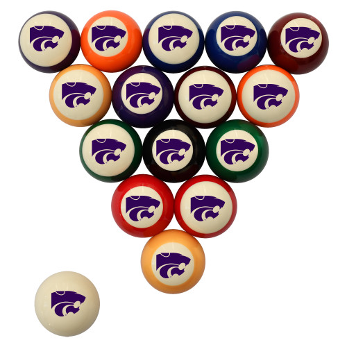 Kansas State Wildcats Billiard Ball Set - Standard Colors