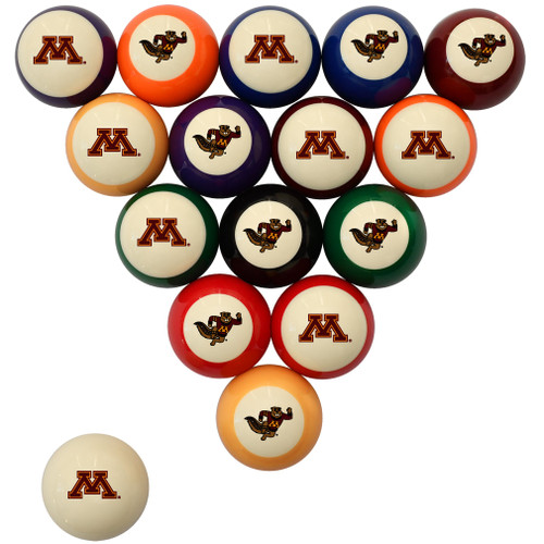 Minnesota Golden Gophers Billiard Ball Set - Standard Colors Minnesota Golden Gophers Billiard Ball Set - Standard Colors
