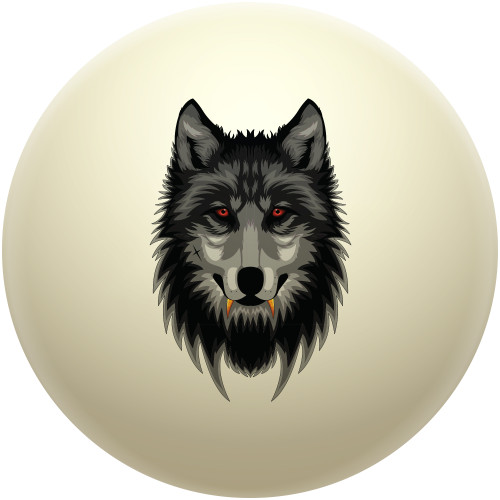 Golden Fanged Wolf Cue Ball | CueSight.com