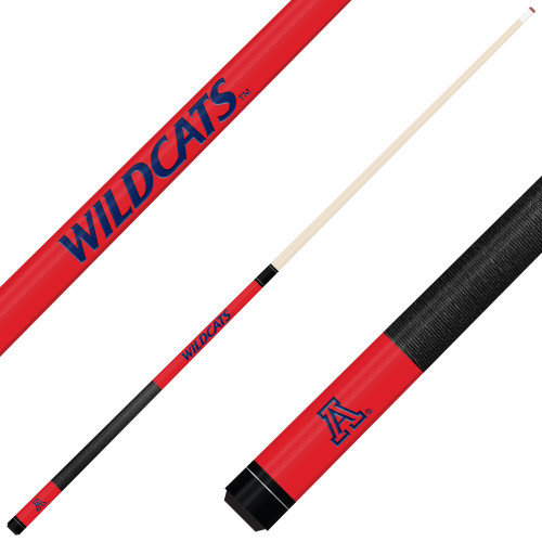 Arizona Wildcats Custom Engraved Blue Billiard Cue - Red