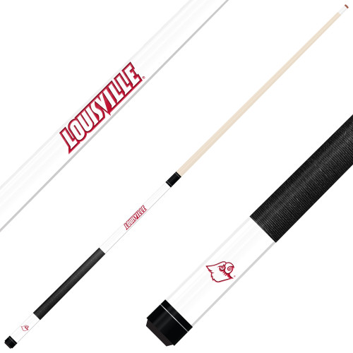 Louisville Cardinals Custom Engraved White Billiard Cue - Red